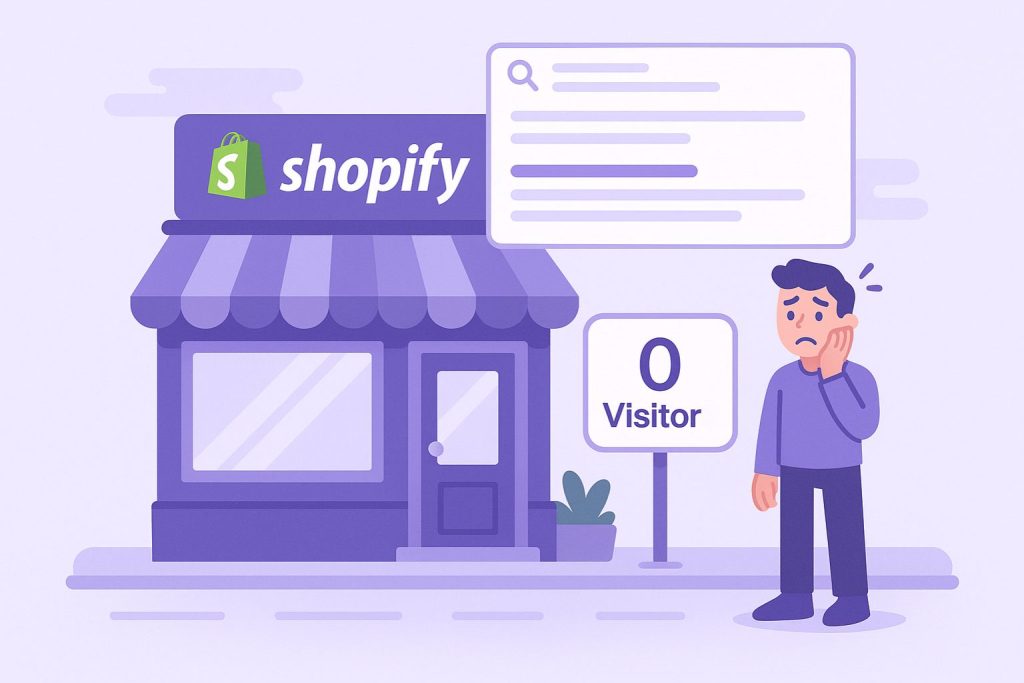 Shopify Store Owner With Zero due to poor Shopify SEO Traffic Visualization